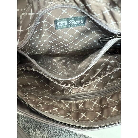 LUG Pacer Versatile Studded Gray Travel Crossbody Organization Purse Shoulderbag - Picture 14 of 16